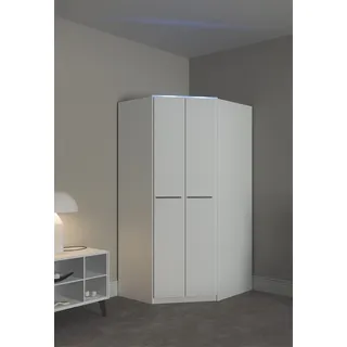 Priess Eckschrank Barcelona 95 x 193 x 78 cm Weiß