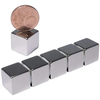 Neodym Magnete Mini Magnet 12x12x12mm Würfel Quader 7,94 KG Für Magnettafel Pinnwand Kühlschrank Starker Magnetquader - Whiteboard Quadermagnet 12mm Magnet Würfelmagnet Cube [5 Stück]
