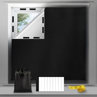 Verdunklungsstoff Fenster, 200 x 145 cm Dachfenster Verdunkelung 100% Verdunkelungsmaterial Tragbare Sonnenschutz Vorhang Reise verdunklungsstoff Fenster wärmeschutz zum Aufkleben, ohne Bohren