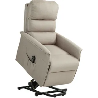 Homcom Fernsehsessel mit Aufstehhilfe Elektrisch Polyester 90 x 96 x 66 cm Beige