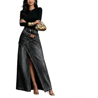 Damen A-Linien Rock für midi Hochtailliert Falten Design Vintage | A-Linien-Schnitt betont die Taille, schmeichelhafte Silhouette für jede Figur, für midi Länge ideal