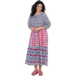 Ulla Popken Maxikleid A-Linie Blau 50/52