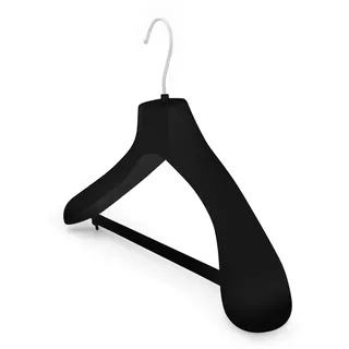 Kiroplast 12 Kleiderbügel aus Samt für Hosen Hosenhalter Jacke Schulter Breit rutschfest mit Stange Hosenleiste Mäntel Hosenhalter Beflockt Mäntel (39cm)