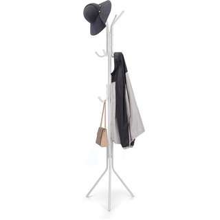Youyijia Loft Garderobenständer aus Metall Moderner Jackenständer in Baumform für Flur Schlafzimmer Büro 12 Haken 175 cm Hoch Stabil Matt Weiß