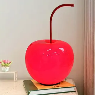 OOWOKS Kirsch Lampe LED Kirsch Tischlampe Kreativ Tischleuchte Dimmbare mit USB-Kable, 3 Farbtemperaturen Glas Rund Dekorative Lampe für Nachttisch Wohnzimmer Schlafzimmer Restaurant
