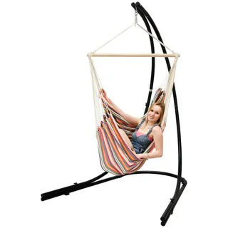 Amanka XL, Mehrfarbig, Textil, Formgebogen, 140x210x160 cm, Gartenmöbel, Hängesessel