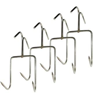 TIHOOD Räucherhaken, Edelstahl, Speckaufhänger, Bratentenhaken, Fleischaufhänger zum Räuchern, zum Aufhängen, Speckschinken, Grill, 4 Stück