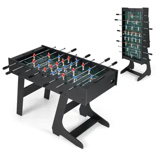 HOMASIS Kickertisch, klappbarer Tischfußball inkl. 22 Kicker, 2 Bällen & 2 Punktezähler, Tischkicker für Erwachsene & Kinder, Fußballtisch, Spieltisch für Partys & Bars, 121 x 60,5 x 81 cm