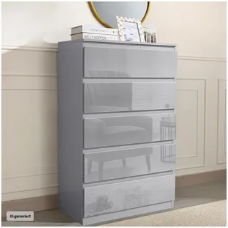 Hti-Living Kenji 70 x 40 x 115 cm Hochglanz Grau