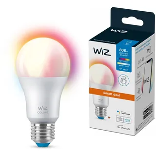WiZ E27 LED Lampe Tunable White & Color, 60 W, dimmbar, 16 Mio. Farben, smarte Steuerung per App/Stimme über WLAN