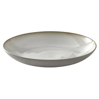BITZ Schale, Obstschale/Salatschüssel aus Steinzeug, 40 cm im Durchmesser, spülmaschinenfest, Creme/Creme