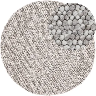 carpetfine Calo Wollteppich Ø 120 cm Beige
