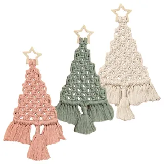 Generisch Weihnachtsbaum Makramee Bastelset,Makramee Christbaumschmuck Handgewebter Weihnachtsschmuck - Deko Set Für Anfänger Männer Jugendliche Wohnheim Wohnzimmer Schlafzimmer