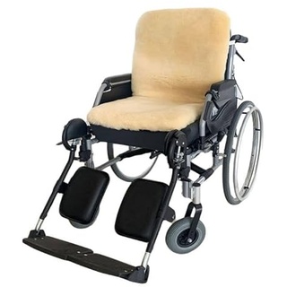 SKÉÉPE, Rollstuhlkissen mit Rückenlehne aus Medizinischem Schaffell Echt aus Texel - Anti Dekubitus
