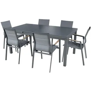 bellavista - Home & Garden Gartenmöbel-Set, Grau, Kunststoff, 7, 6-Sitzer, Gartenmöbel, Gartenmöbel-Sets