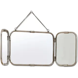 Loberon Spiegel Kacey, Dreiteilig, Filigraner Rahmen, für Bad, Schlafzimmer oder Flur, Wohn-Accessoire, Messing, Spiegelglas, Silber