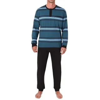 normann Schlafanzug lang Bündchen Blau 60/62