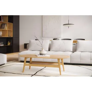 WoodMan Curved Beige Eiche 130 x 39 x 60 cm