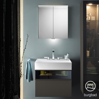 Burgbad Yumo Set Waschtisch mit Waschtischunterschrank und Spiegelschrank, SFLA067F3194C0001,
