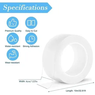 PromoHome® Selbstklebendes Dichtungsband für Türen und Fenster – 4cm x 10m, Transparent, Wasserdicht, Zugluftstopper, Isolierband