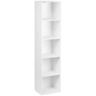 Woltu Bücherregal mit 5 Fächer, 30x24x132cm - Weiß