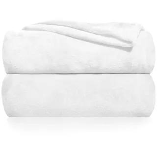 Wohndecke Kuscheldecke super weich & flauschig – warme Fleecedecke, Gräfenstayn, warme Wolldecke, Sofadecke & Tagesdecke - Überwurf Sofa, Couch weiß 150 cm x 200 cm