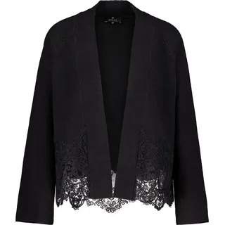 Monari Strickjacke mit Spitzenborte Schwarz L