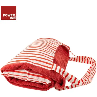POWER INN® Strandtuchtasche ca. 95x178cm | Orange | Liegehandtuch 3 in 1