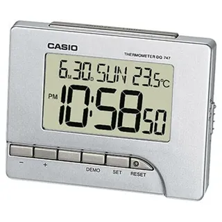 Casio Digital Wecker mit Thermometer Silberfarben DQ-747-8EF