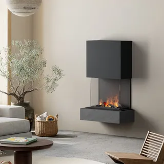 muenkel design Como [Elektrokamin Opti-myst]: Galaxy (Schiefer dunkelgrau) - Schwarz