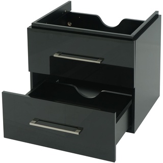 Premium Waschbeckenunterschrank MCW-D16, Waschtischunterschrank Waschtisch Badmöbel, hochglanz 60cm ~ schwarz