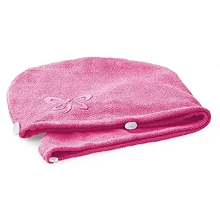 Jemako Haarturban Einheitsgröße pink Turban Haartrockentuch Handtuch Trocknen Handtücher Schnelltrocknend Saugfähiges Haar Wrap Kinder Mädchen Frauen
