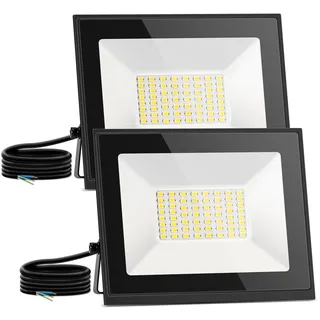 Aigostar LED Strahler außen 30W,2 Stück, Naturweiß 4000K 2700 Lumen Scheinwerfer IP65 Wasserdicht Außenstrahler für Hell Garten Garage Sportplatz Hof Fluter