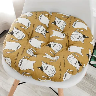DOTBUY-SHOP Sitzkissen 40x40/45x45cm, Sitzkissen Outdoor und Indoor, Widerstandsfähige & Robuste Stuhlkissen Kinder Komfortabel Sitzpolster für Outdoor, Garten, Büro (Katze mit Fliege,45x45cm)