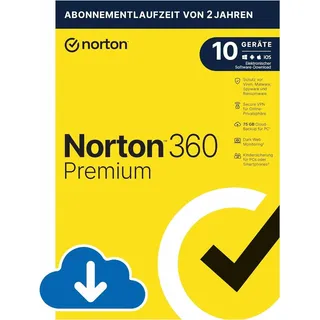 NortonLifeLock Norton 360 Premium 75 GB Cloud-Backup 10 Geräte 1 Jahr ESD DE Win Mac Android iOS