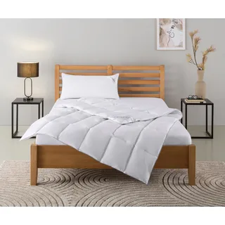 Daunenbettdecke + Kopfkissen HOME AFFAIRE "TAMINS, Bettdecke 135x200 cm und 155x220 cm, 2-tlg.", weiß, B/L: 155cm x 220cm Anzahl Teile 1, B/L: 40cm x 80cm Anzahl Teile 1, Bezug: Baumwolle Füllung: Entendaune/-feder, normal, Bettdecken Bezug: 100% Baumwolle. Kopfkissen Bezug: 100% Baumwolle. Bettdecken Füllung: 100% Daunen. Kopfkissen Füllung: 85% Federn, 15% Daunen, Bettwaren-Sets, Set mit Kissen 40x80 cm, 80x80 cm, Sommer, Winter, Made in Germany