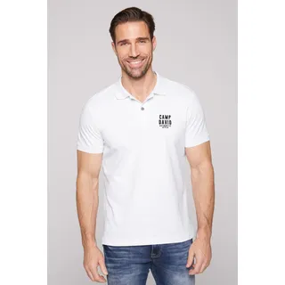 Poloshirt CAMP DAVID, Herren, Gr. 4XL, weiß, Piqué, Material: 95% Baumwolle, 5% Elasthan, bedruckt, regular fit normal, hoch geschlossener Ausschnitt, eingesetzt Rippbündchen, Shirts, mit Elasthan-Anteil