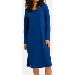 Hanro Nachthemd Naila (1-tlg) Nachthemd - Baumwolle - 110 cm lang mit langen Ärmeln blau XSsimply4you
