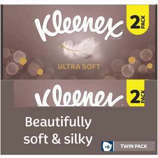Kleenex Unsere weichsten Kosmetiktücherboxen – Packung mit 12 – äußerst ultraweiche und seidige Taschentücher mit Blick auf Luxus