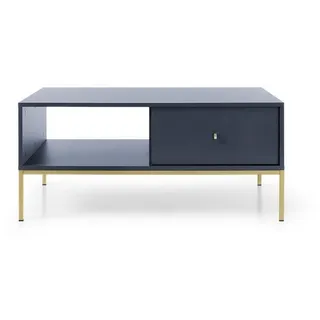 MOEBLO Couchtisch Melody X (Couchtisch Kaffeetisch Wohnzimmertisch Sofatisch Goldene Griffe, Beistelltisch, Sofatisch, Coffee table), (BxTxH): 104x68x46 cm blau
