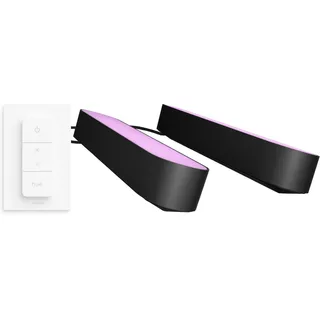 Philips Hue Play Lightbar White and Color Schwarz Doppelpack + Philips Hue Kabelloser Dimmer