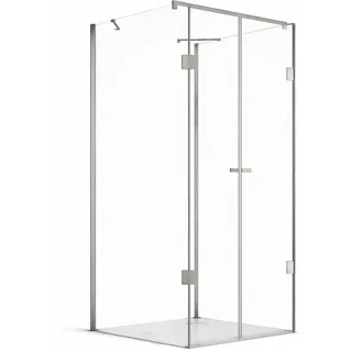 glaswerk westfalen Emma U-Form Duschkabine 80 x 195 cm 8 mm Gold/Schwarz/Weiß/Transparent