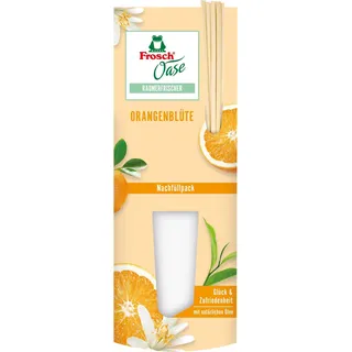 Frosch Oase Raumerfrischer Orangenblüte, Raumduft mit fruchtig-frischer Orangen-Note, Nachfüllpack, 5er Pack (1 x 90 ml)