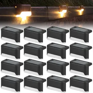 Oem – Packung Mit 16 Wasserdichten Led-solarleuchten – 3 Lumen Pro Leuchte – Einfache Montage Mit Schrauben Oder Klebeband – Für Treppen, Geländer Und Gärten