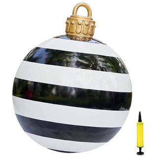 Hiraith Deko Weihnachtskugel aufblasbar im Freien, 60 cm, Weihnachtskugeln aus PVC mit Pumpe, Gartenschmuck Feiertage mit Familie