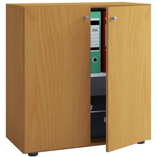 Lona Universalschrank Büro Kommode niedrig 2 Türen Buche dekor.