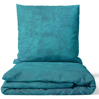nyvi DreamScience Mikrofaser Petrol 155 x 220 cm + 80 x 80 cm