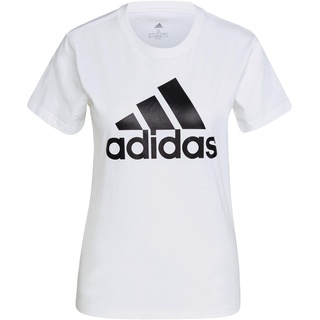 adidas Damen Essentials Logo Langarm T-Shirt, White/Black, XL