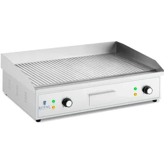 Royal Catering Doppel Elektro Grillplatte 700 x 400 mm - Royal Catering - Rainurée - 4.400 W