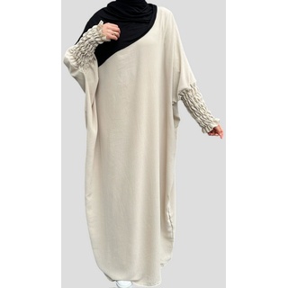 Aymasal Maxikleid Abaya Aliyah Schmetterling Kleid Kaftan Islamische Gebetskleidung Eid breiter Schnitt, Passgenau, Schmetterlingärmel, Schlichtes Model beige